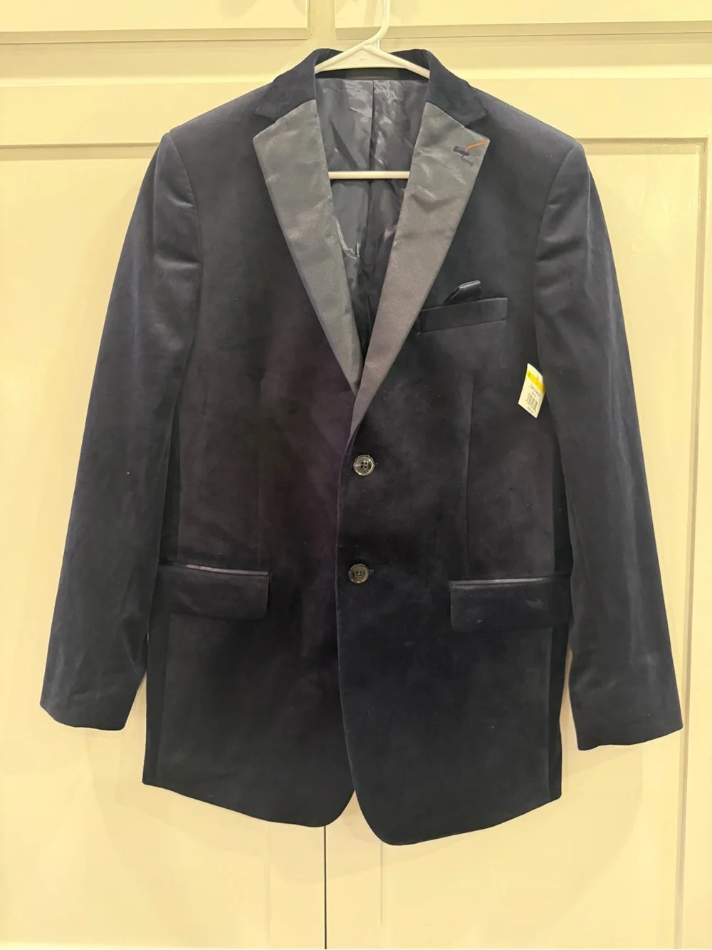 NWOT Tallis Boys 20R Navy Velvet Sport Coat Blazer Formal Tuxedo Jacket Double